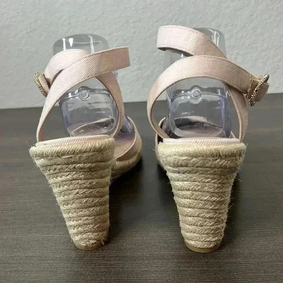 Stuart Weitzman Women's White Mykonos Closed-Toe Espadrille Wedge Shoe Size 10 - Picture 5 of 15